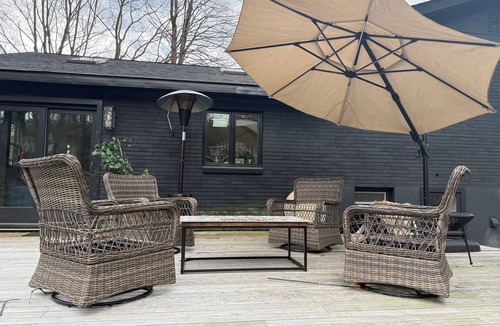 Woodstock House | Massive king suite + media gym Room, private shower, hot-tub patio& fire pit.”