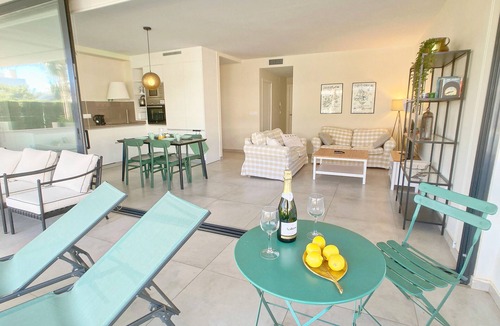 Mar de Cristal Apartment | Modern Ground Floor Apartment in Islas Menores with Community Pool and Garden
