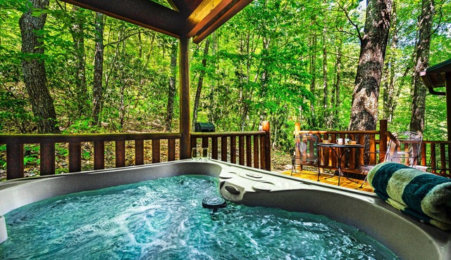 2 Bed/2Bath Cabin w/Private Hot Tub! Backs to GSMNP & 5 min to park entrance! in Sevierville