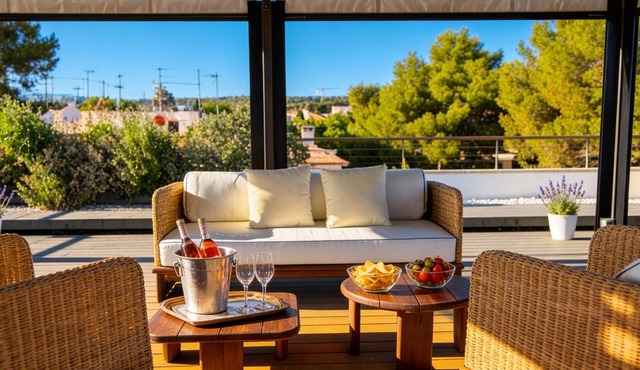 Apartamento La Pedra 200 meters Sitges Beaches. Design Pool Rootop
