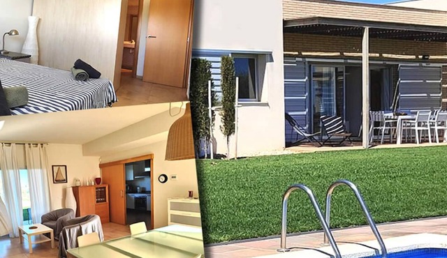 Casa de una Sola Planta con Gran Terraza y Piscina, Confortable y Tranquila