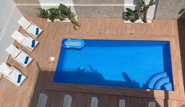 Modern villa with pool, BBQ, sun terrace & seaview