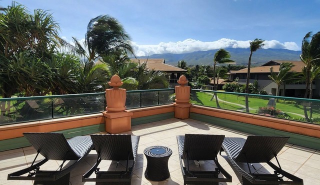 Private Corner Oasis | Wraparound Lanai & Waterfall Views at Honua Kai Konea 218 in Lahaina