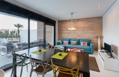 Mil Palmeras Apartment | Apartment in Mil Palmeras with Sea View, Pool, Garden, Terrace, A/C & Wi-Fi